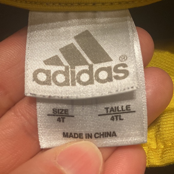 Boy’s Size 4 Adidas Navy & Yellow Zippered Sports Sweater/Jacket - Picture 3 of 4